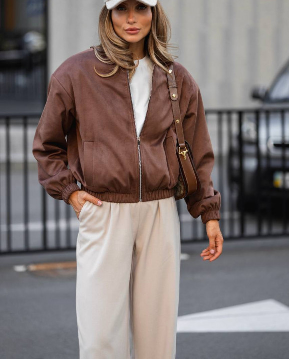 88 Бомбер з замши